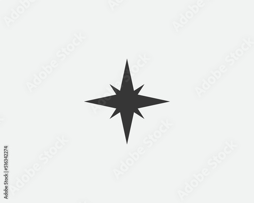 Star icon  vector shape. Abstract design spark sign. Black and white silhouette