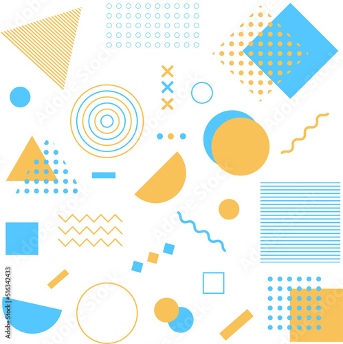 Big set of memphis design elements. For advertisement, commercial brochure, sale, billboard, banner, etc. Template for any project.