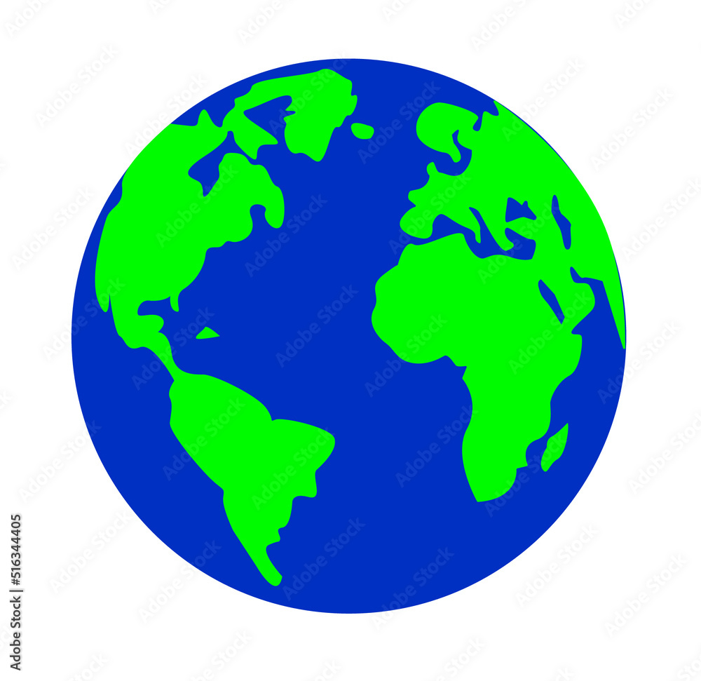 Planet Earth isolated. World symbol. Continents.