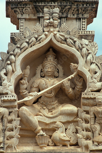 Sculpture of Hindu goddess Sarasvati