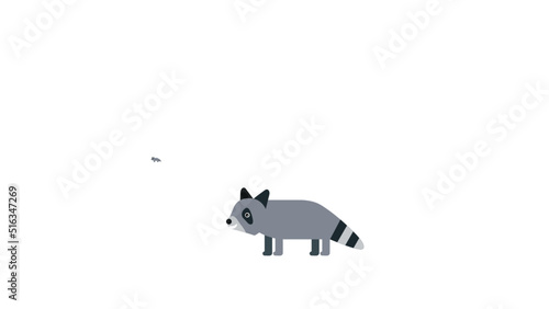 Vector illustrated raccoon ready to animate