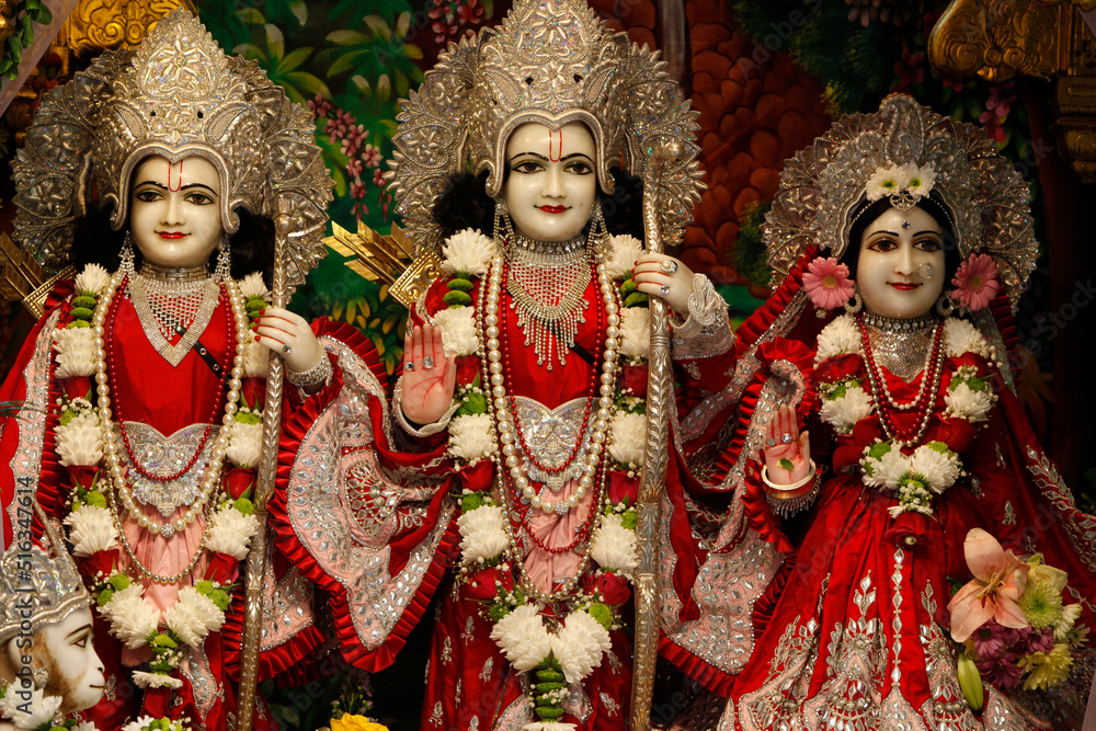 Bhaktivedanta Manor ISKCON (Hare Krishna) temple deities : Sita, Rama & Lakshmi