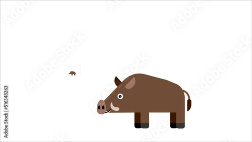 wild boar illustrated in vector ready to animate