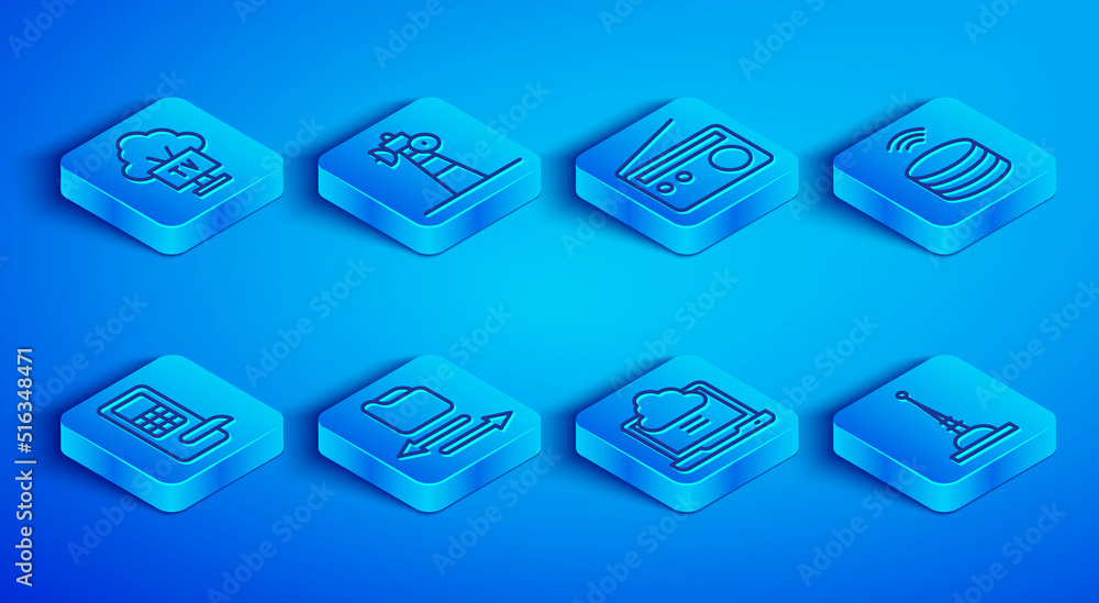 Set line Smart Tv, Satellite dish, Radio, Transfer files, Network cloud connection, data server, Digital door lock and Antenna icon. Vector Set line Smart Tv, Satellite dish, Radio, Transfer files, Network cloud connection, data server, Digital door lock and Antenna icon. Vector