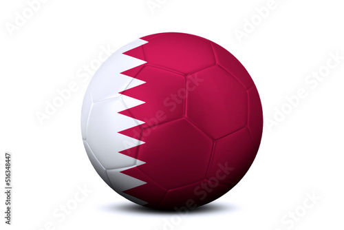 Soccer ball with Qatar flag in the studio Fototapeta