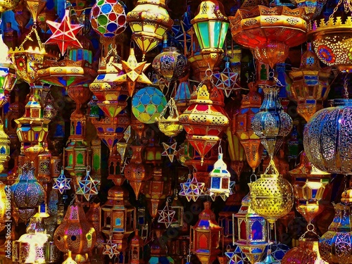 oriental shop at the souks of marrakech
