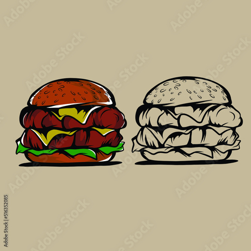 burger food vector illustrations specially made for branding needs and much more

