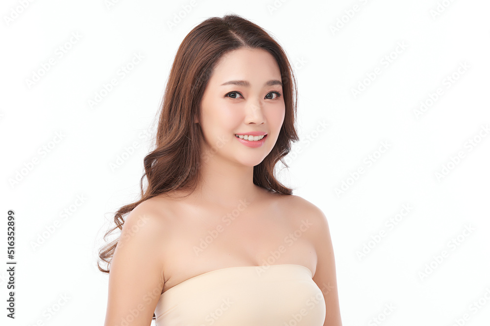 Beautiful young asian woman with clean fresh skin on white background, Face care, Facial treatment, Cosmetology, beauty and spa, Asian women portrait. Beautiful young asian woman with clean fresh skin on white background, Face care, Facial treatment, Cosmetology, beauty and spa, Asian women portrait.
