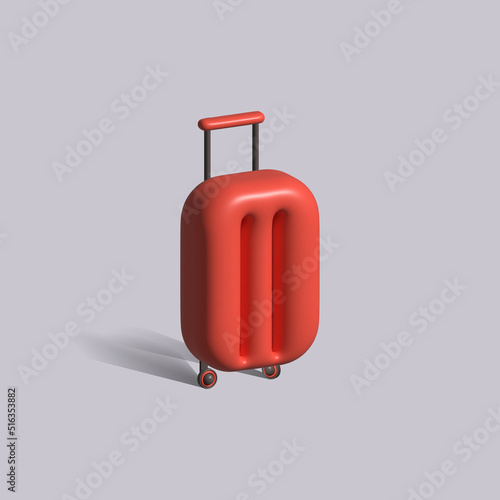suitcase isolated 3d icon. suitcase 3d illustration