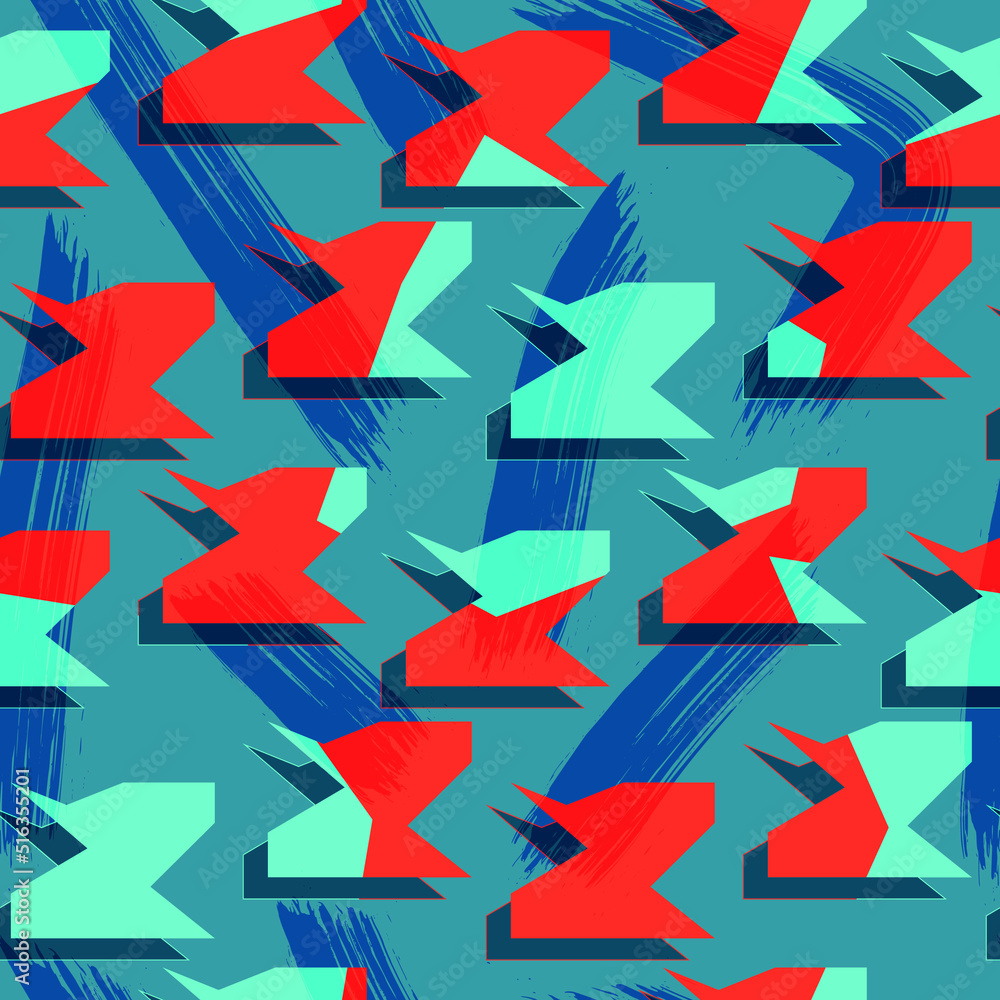 Seamless geometry pattern with curved geometry elements. Seamless geometry pattern with curved geometry elements.