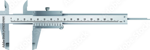 Dial caliper vector on white background. The caliper is normally used for measuring the thickness of materials and small amounts of movement.Vector EPS-10