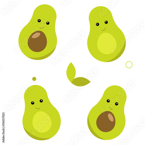 Set of avocado icons