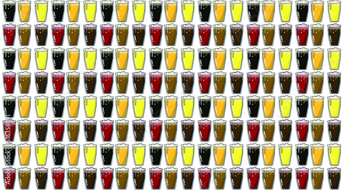 Pattern of different beer styles for background