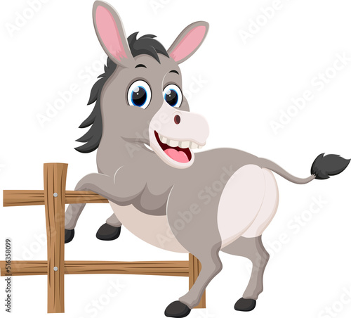 cartoon donkey isolated on white background