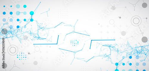Abstract futuristic background for design works..Science template, wallpaper or banner with a DNA molecules.