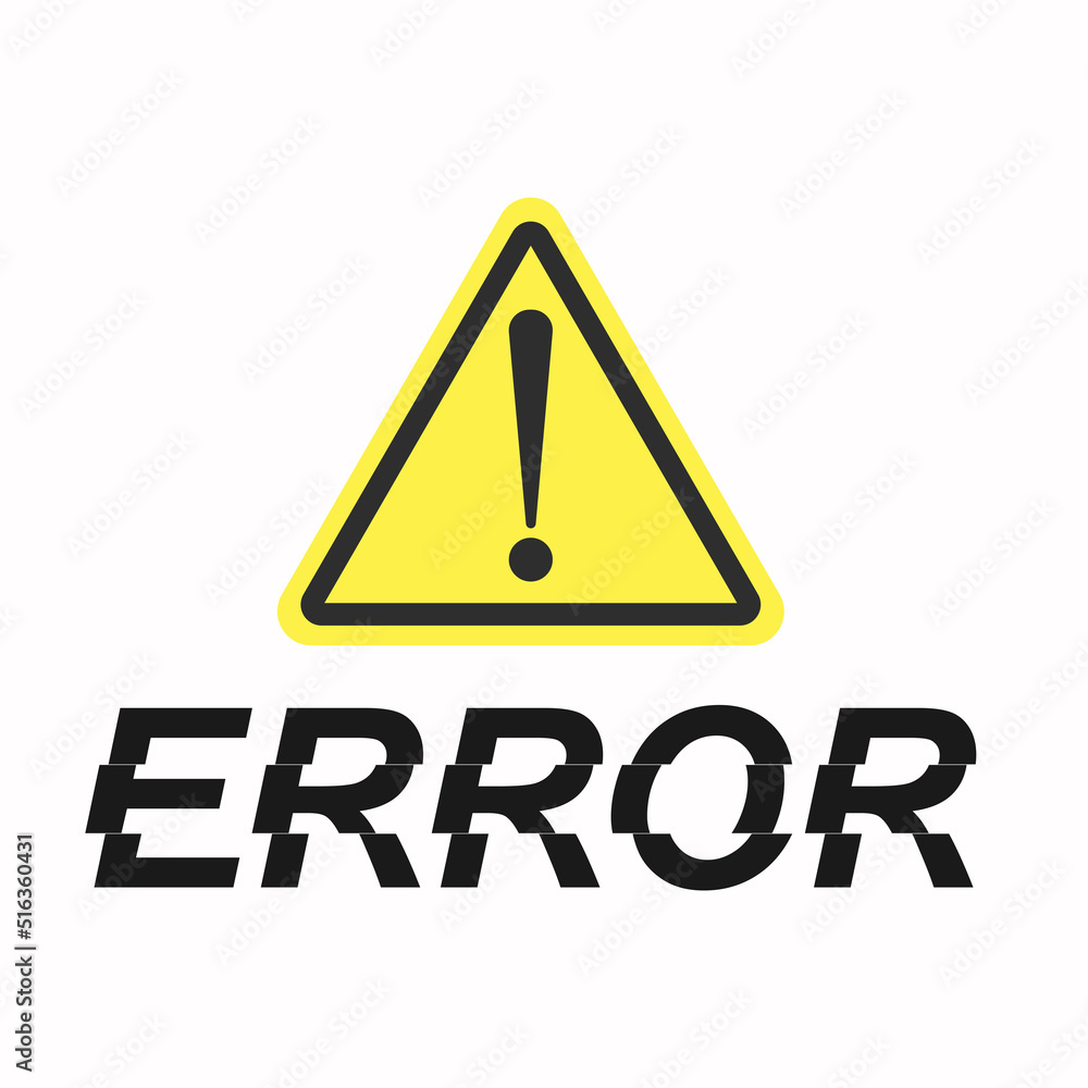 Information sign web template isolated text of glitch error word icon symbol design for warning, under maintenance symbol, broken items sign Information sign web template isolated text of glitch error word icon symbol design for warning, under maintenance symbol, broken items sign