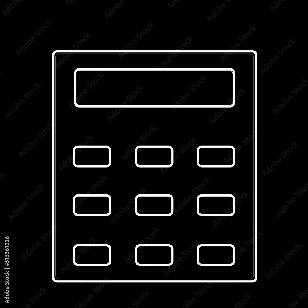 Computer line icon on black background. Computer line icon on black background.