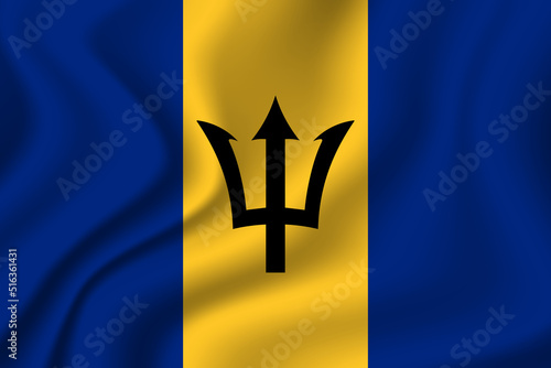 Flag of Barbados. National symbol in official colors. Template icon. Abstract vector background