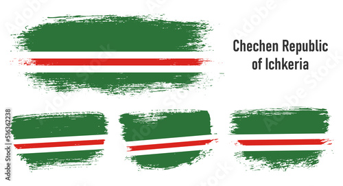 Free Download Textured collection national flag of Chechen Republic of Ichkeria on painted brush stroke effect with white background - GFXLoad