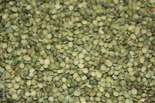 Full frame shot of dried green peas (Pisum sativum). photo