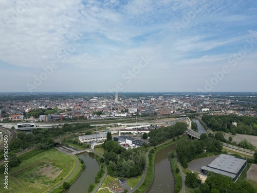 Fényképezés Aerial view of Mechelen city in Belgium