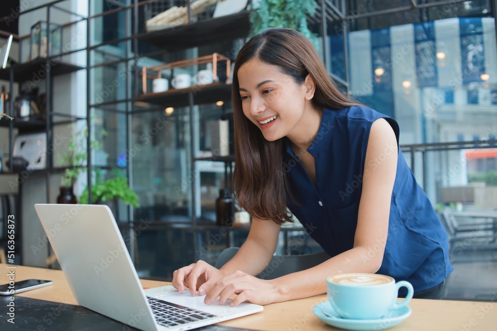 woman working on laptop