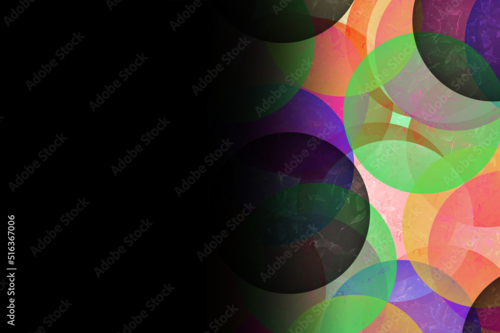 Fototapeta premium Colourful Circles Bubbles with Pattern Background in different Colours and Shapes