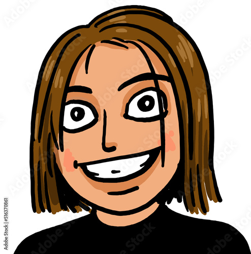 Happy man cartoon face emotion