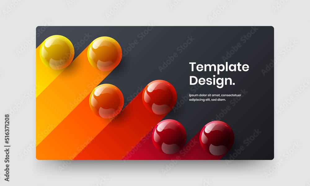 Bright realistic balls corporate brochure template. Creative cover design vector layout.