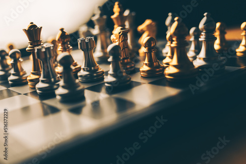  Chess board game to represent the business strategy with competition in the world market. and find out the best solution to meet target objective and goal. Sign and symbol of challenging as concept.