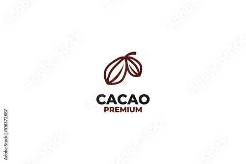 Flat cacao logo icon design vector template illustration idea