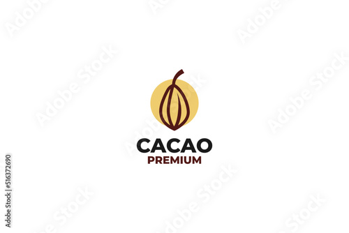 Flat cacao logo icon design vector template illustration idea