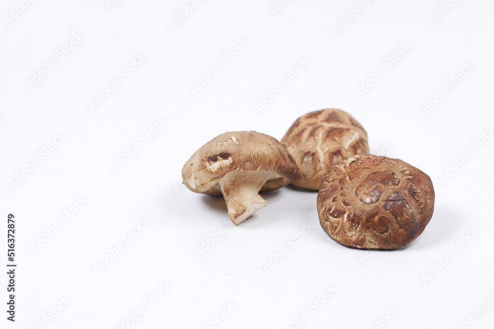 Obraz premium raw champignon mushroom on white background