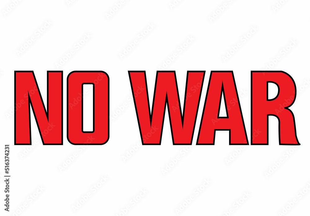 No war red caution Sign Tag. Can be used on posters, flyers, signs, web banners, etc. Vector illustration