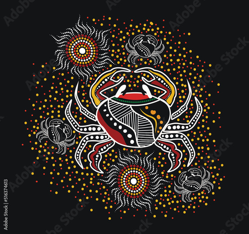 Aboriginal style of crab art - Illustration