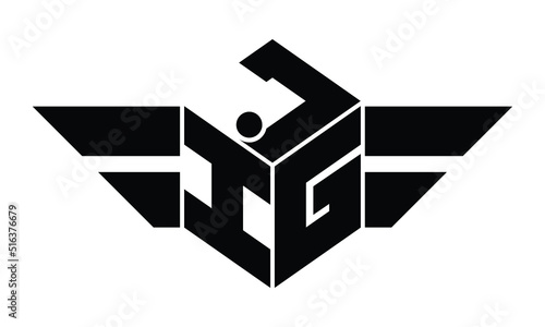 JIG three letter gaming logo in polygon cube shape logo design vector template. wordmark logo | emblem logo | monogram logo | initial letter logo | sports logo | minimalist logo | typography logo |