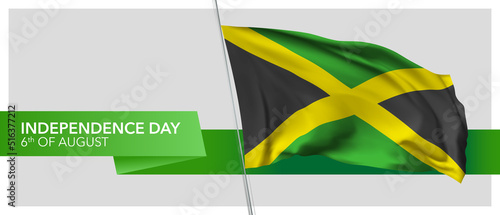 Jamaica independence day vector banner, greeting card.