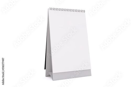 Wall bind paper calendar with iron spiral isolated on white background. Mockup blank calender page set.Notebook mockup, with place for image, text or corporate identity. Flyer or postcard mock up.