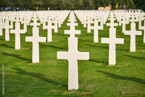 US soldier graves on Normandy american cementery close to Omaha Becah