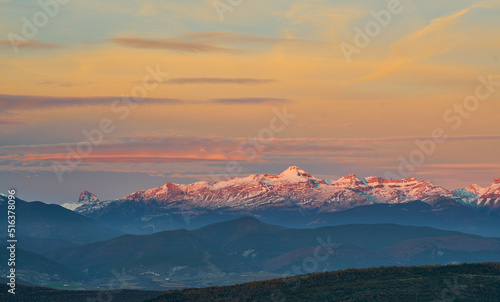 Sunset lights from a viewpoint of the Pyrennes near San Juan de la Peña natural reserve © Pyrenees Photo