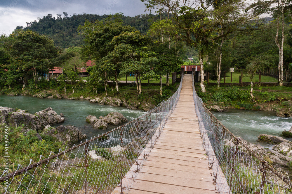 puente sobre el rio Cuatro Chorros, .Lancetillo, La Parroquia, zona Reyna, Quiche, Guatemala, Central America