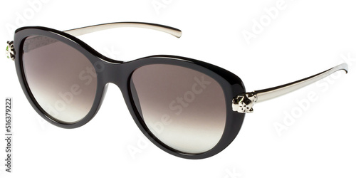 Black stylish fashion sunglasses, isolated on white background