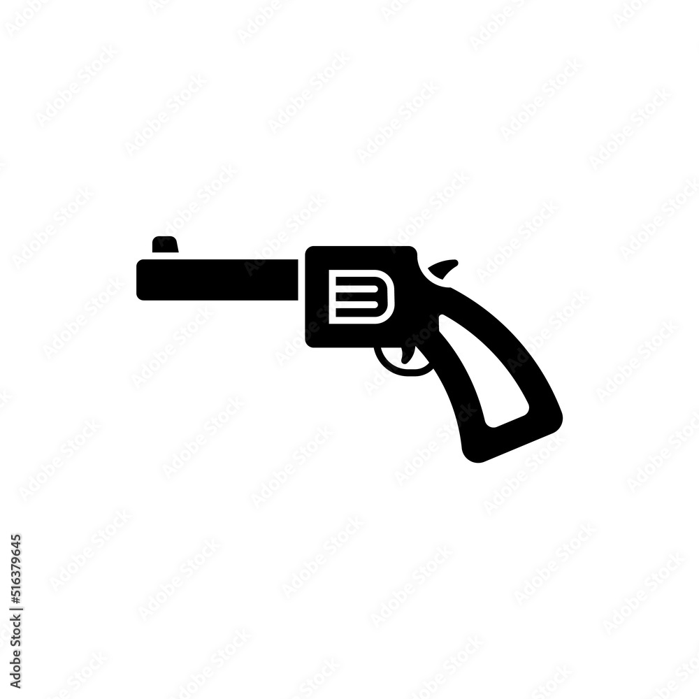 Revolver black icon on white background. Vector illustration Revolver black icon on white background. Vector illustration