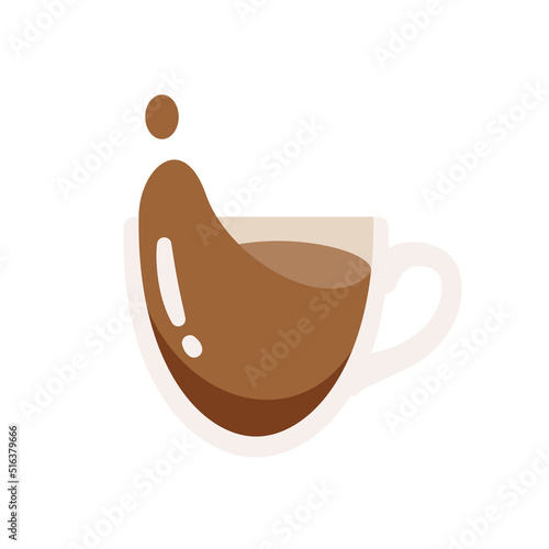 Hot coffee mug vector. Popular drink menu in the cafe For drinking to wake up in the morning
