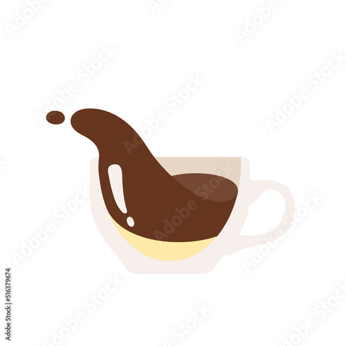 Hot coffee mug vector. Popular drink menu in the cafe For drinking to wake up in the morning