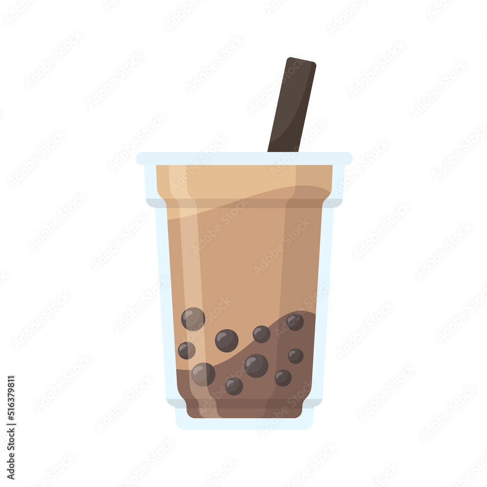 Pearl milk tea vector. Popular sweet drinks menu Pearl milk tea vector. Popular sweet drinks menu