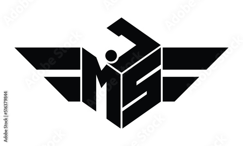 JMS three letter gaming logo in polygon cube shape logo design vector template. wordmark logo | emblem logo | monogram logo | initial letter logo | sports logo | minimalist logo | typography logo |