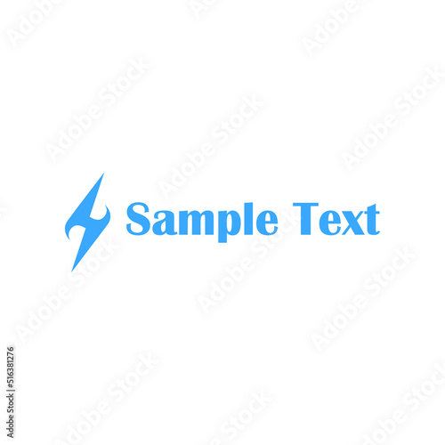 Simple thunder logo example vector with a sample text for a company name.