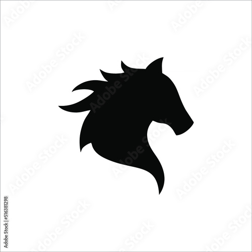 Silhouette of a horse logo design on a white background.