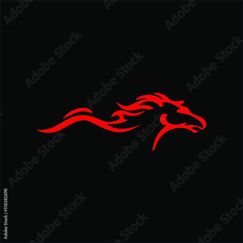 Vector of red horse logo on black background